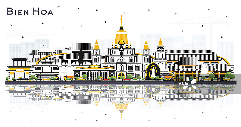 越南边华的城市天际线与灰色的建筑图片素材