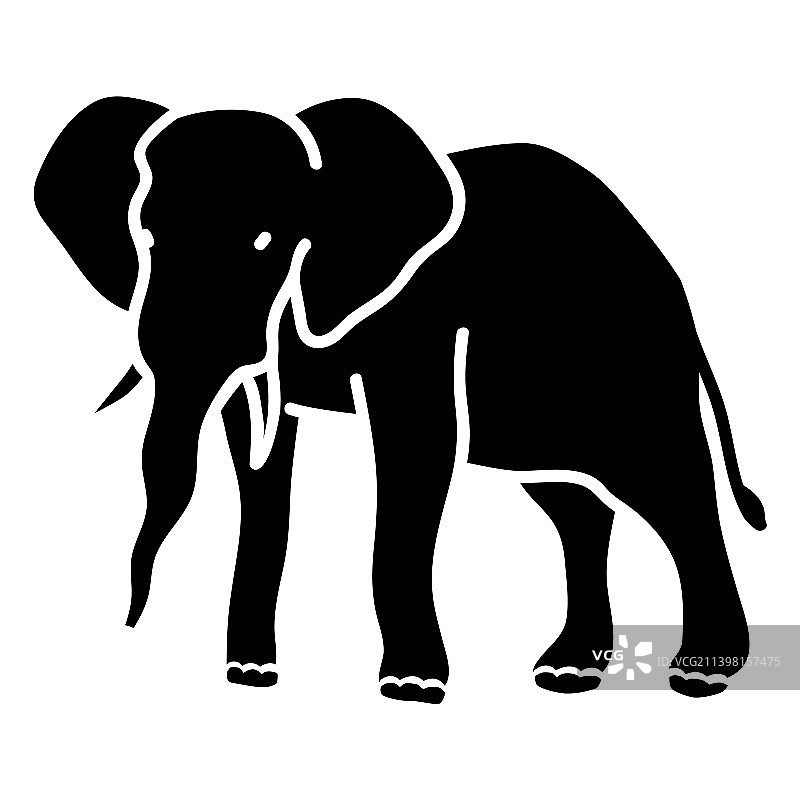 简单的大象轮廓图片素材