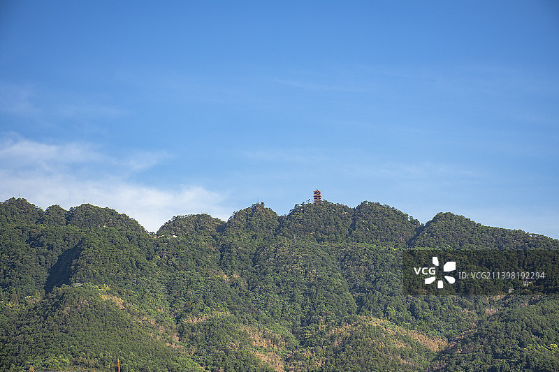 重庆北碚缙云山观景塔自然风光图片素材