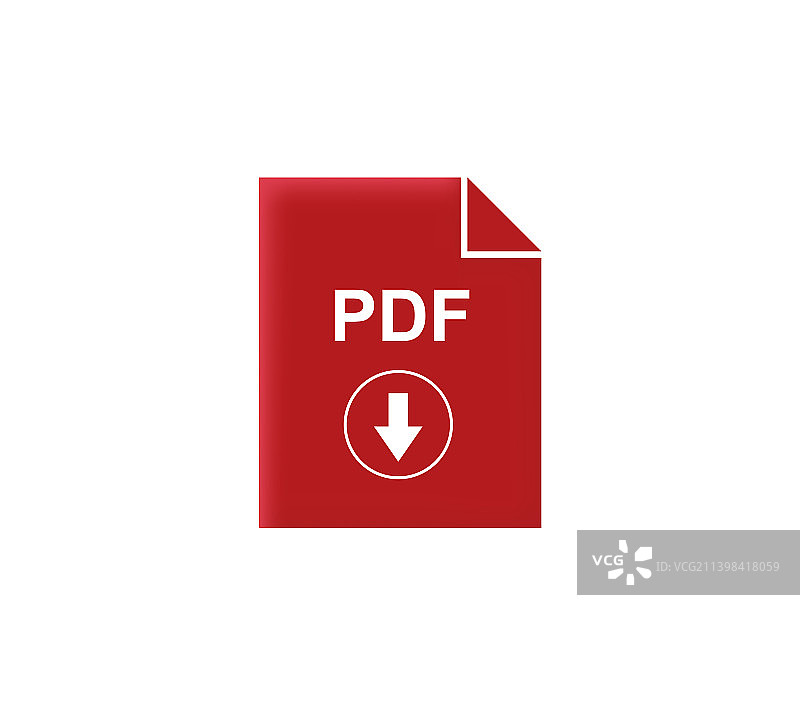 红色PDF文件下载和上传图片素材
