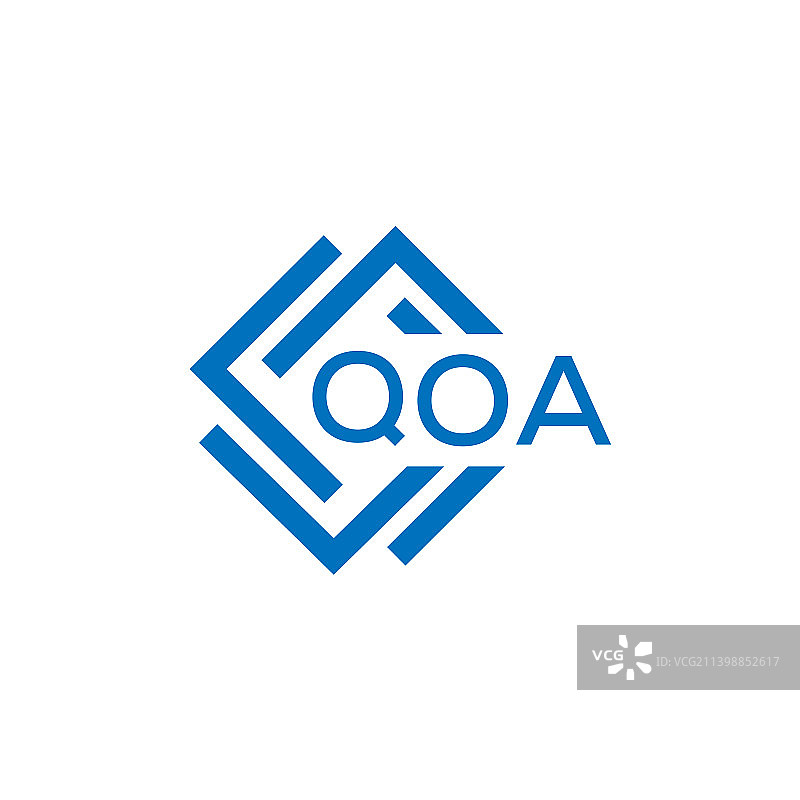Qoa字母标志设计在白色背景Qoa图片素材