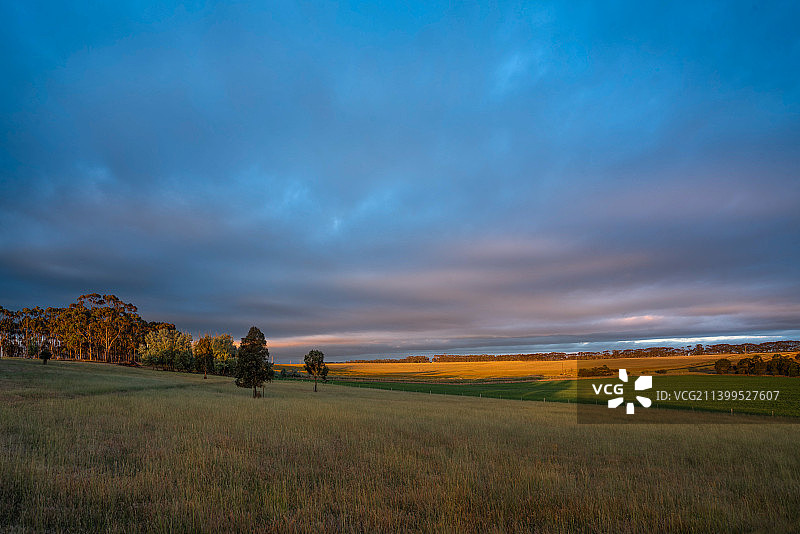澳大利亚，日落时天空衬托的风景图片素材