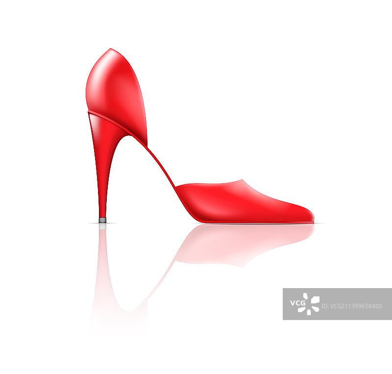 现实的红色女性高跟鞋鞋经典图片素材