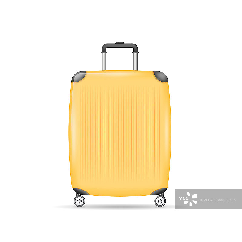 逼真的黄色详细滚动手提箱辊图片素材