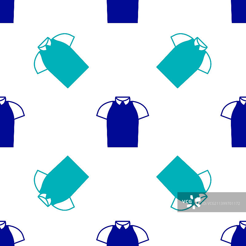 蓝色polo衫图标隔离无缝图案上图片素材