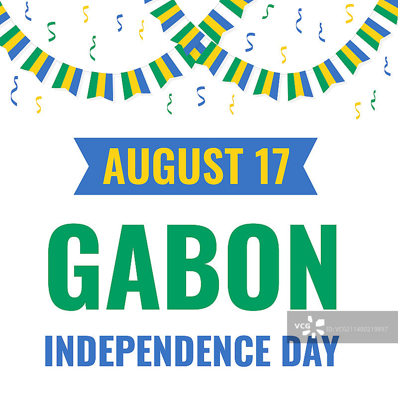 加蓬独立日印刷海报全国图片素材