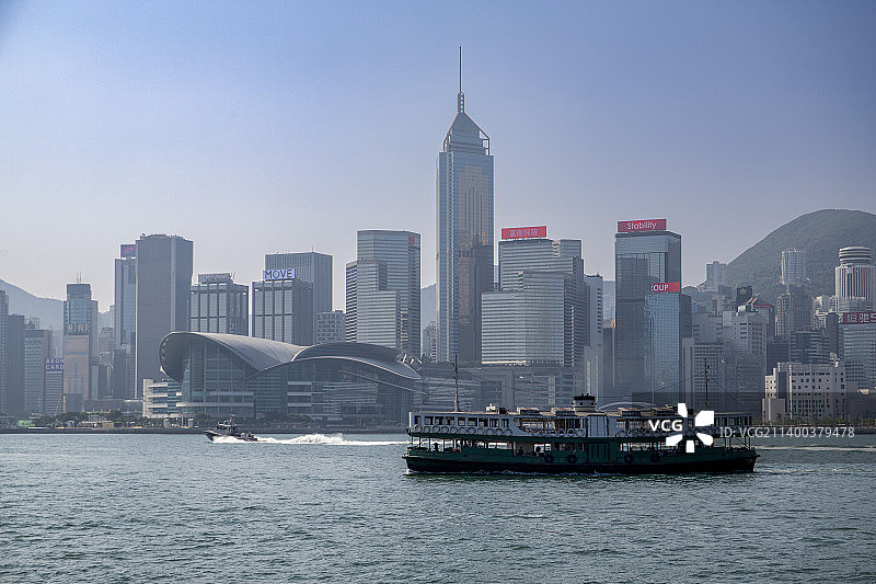 中国香港维多利亚港和天星小轮图片素材