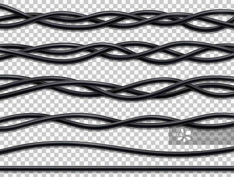 电线真实电缆黑色电源线图片素材