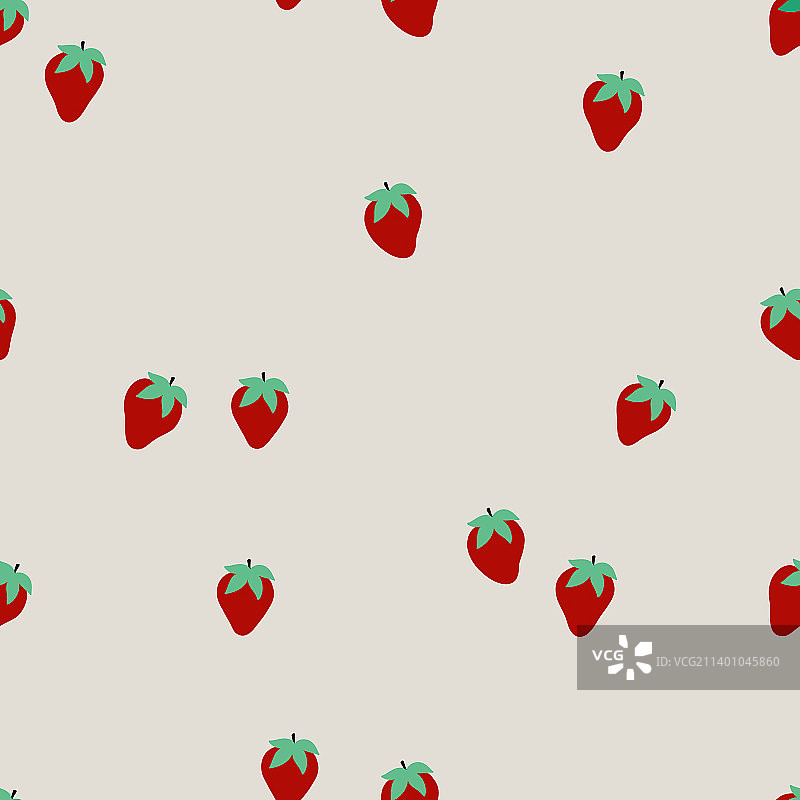 红色的草莓和绿色的叶子图片素材