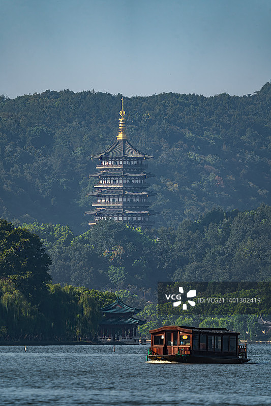 杭州西湖雷峰塔景观图片素材