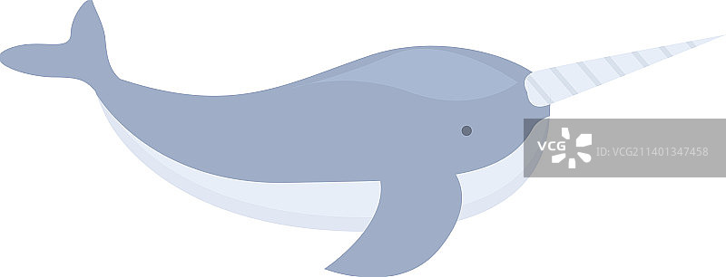 独角兽鲸鱼图标卡通阿拉斯加北极图片素材