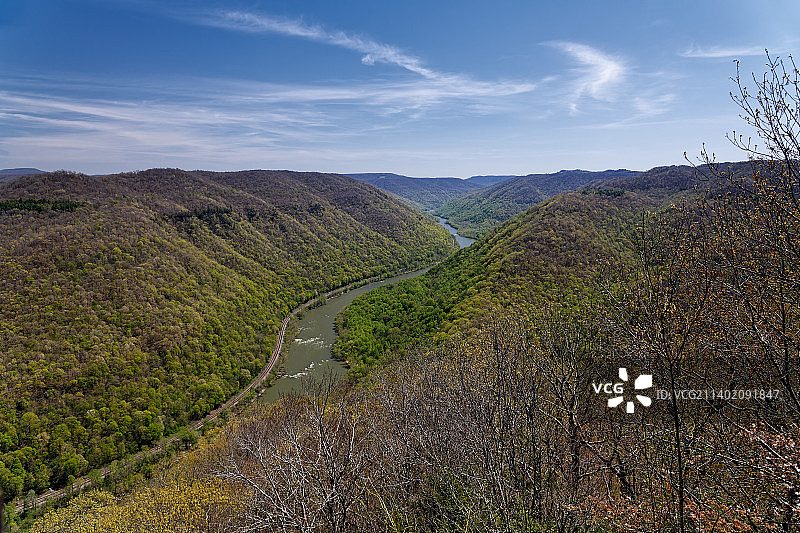 美国西弗吉尼亚州罗利县新河峡谷国家公园保护区的完美时刻图片素材