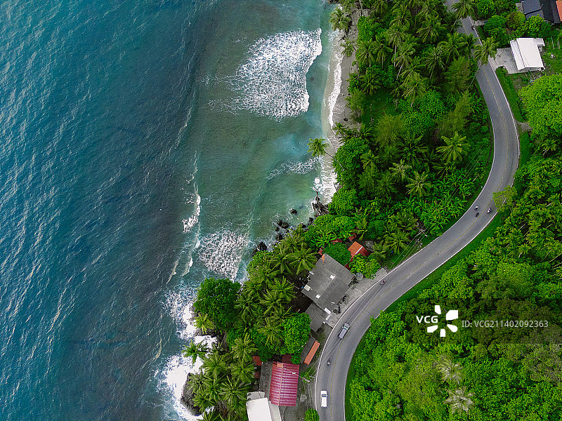 印尼Tapak Tuan海上公路的高角度视图图片素材