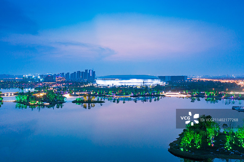 成都东安湖体育公园城市风光图片素材