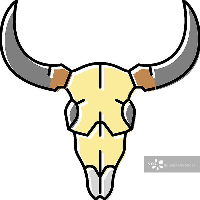 骷髅公牛颜色图标图片素材