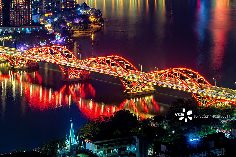 中国广西柳州文惠桥夜景图片素材