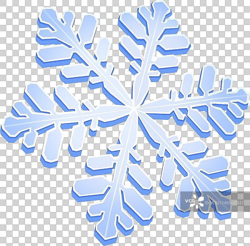 雪花插画设计元素，二十四节气小雪大雪蓝色高端简约雪花冬天冬季插画元素图片素材