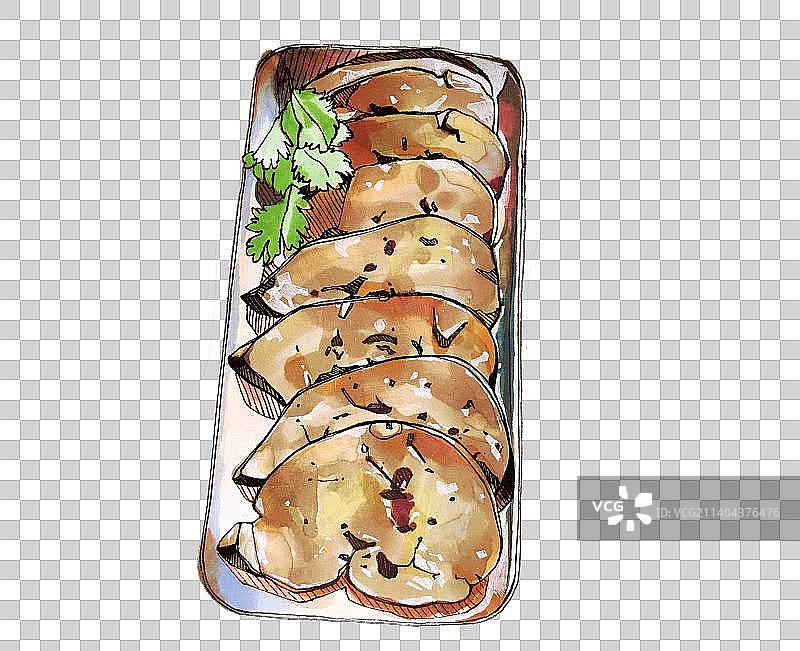 粤式广州港式卤味 鹅品  美食手绘插画图片素材