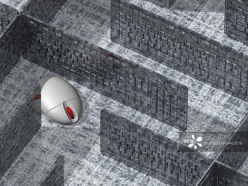 迷宫里的电脑鼠标，艺术品图片素材
