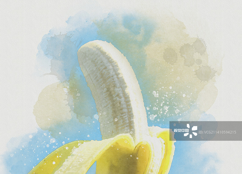 剥了皮的香蕉，插图图片素材