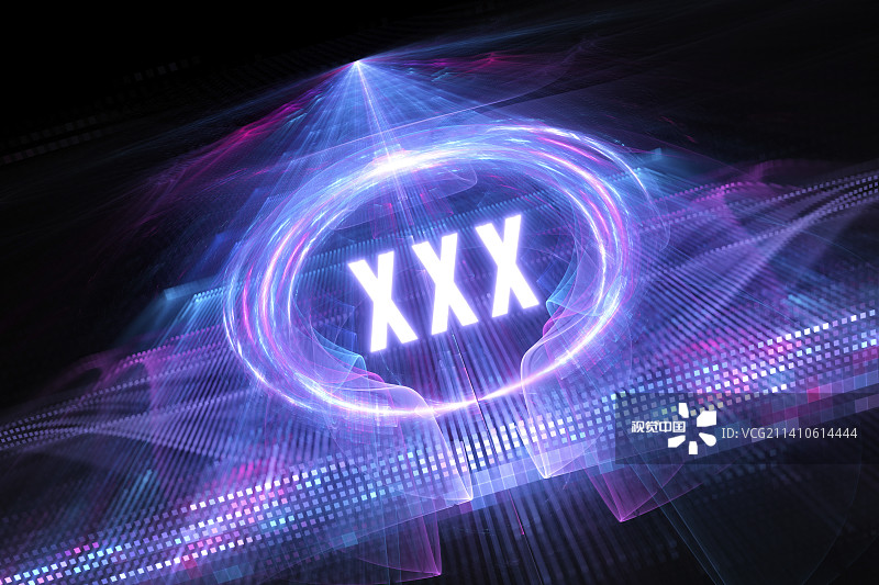 霓虹发光XXX标志，插图图片素材
