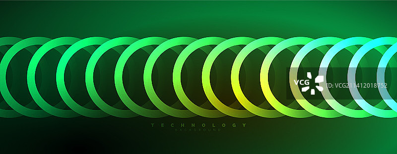 霓虹闪亮的圆圈抽象的背景技术图片素材