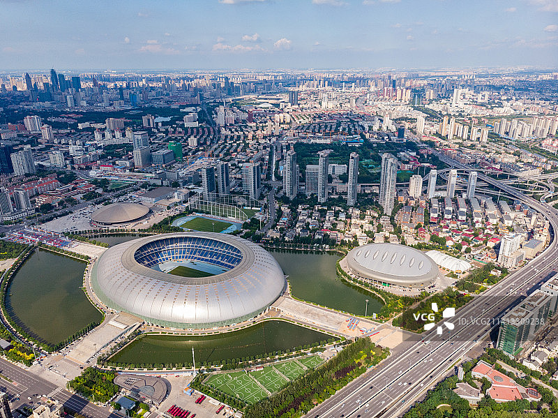 天津奥林匹克体育中心航拍图片素材