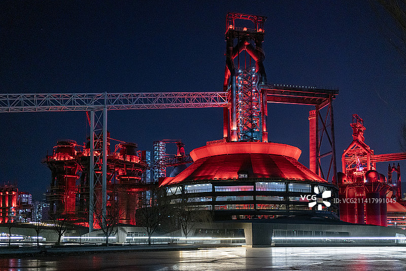 首钢园夜景工业建筑风景图片素材