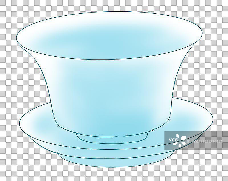 饮茶茶具瓷器生活用品盖碗喝茶元素插画图片素材