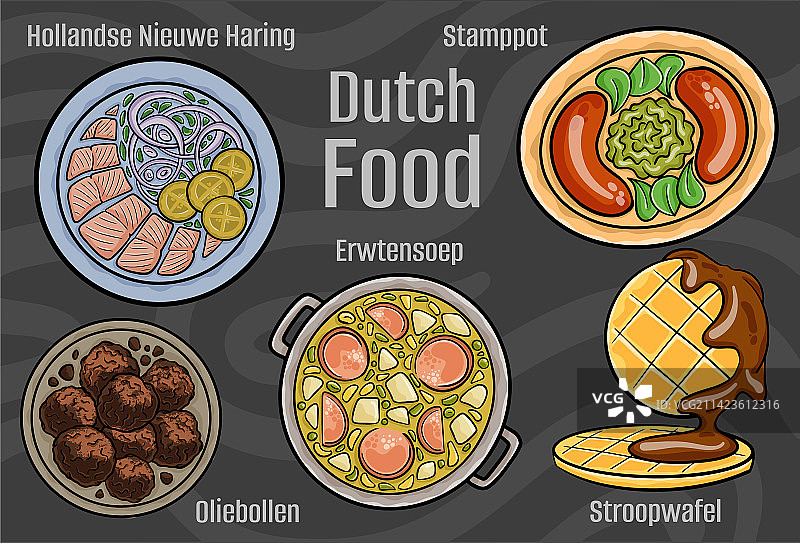 荷兰菜是一套经典的卡通手菜图片素材