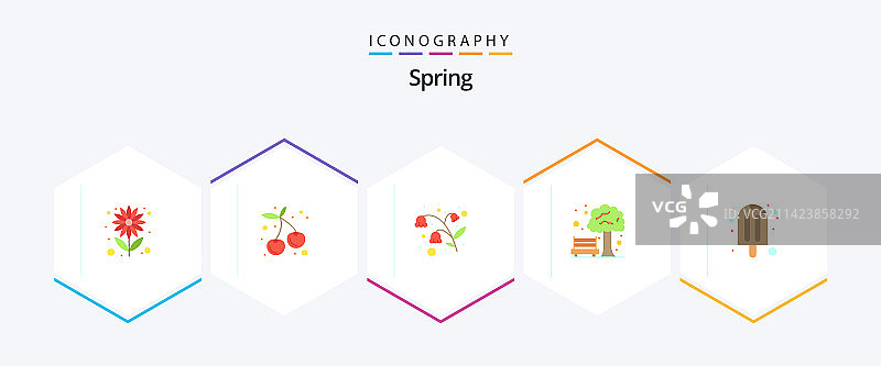 春季25平图标包包括夏季图片素材