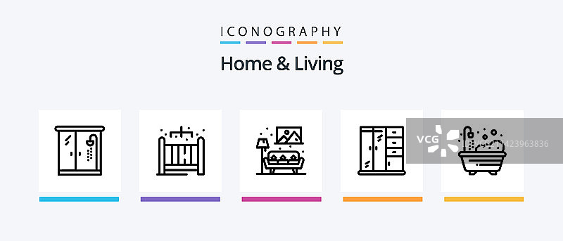 家居和生活线5图标包包括衣架图片素材