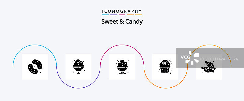 糖果和象形文字5图标包包括食物图片素材