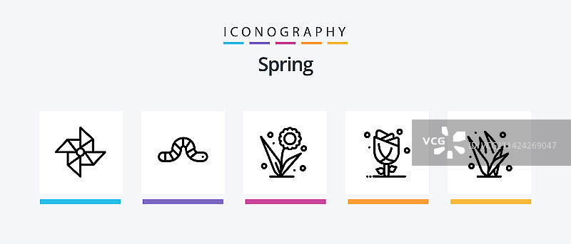 春季线5图标包包括花卉图片素材