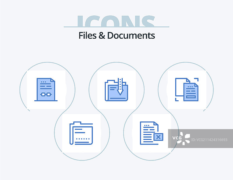 文件和文档蓝色图标包5图标设计图片素材