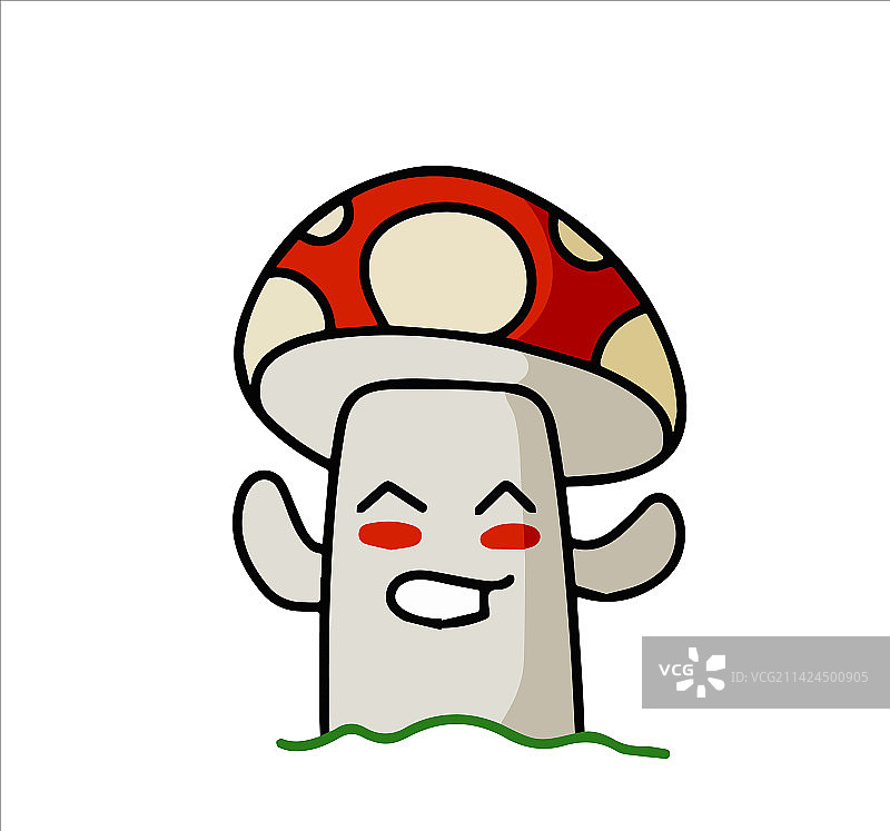蘑菇人物滑稽儿童素描图片素材