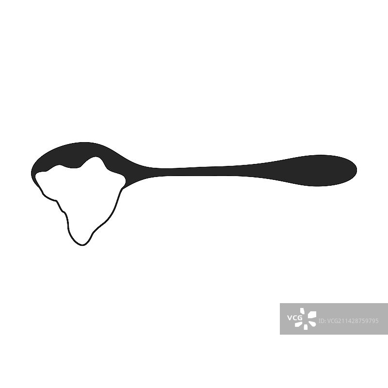 勺子面团的图标黑色标志孤立上图片素材