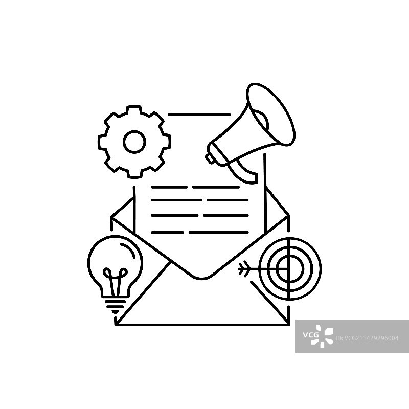 电子邮件营销图标的标志轮廓图片素材