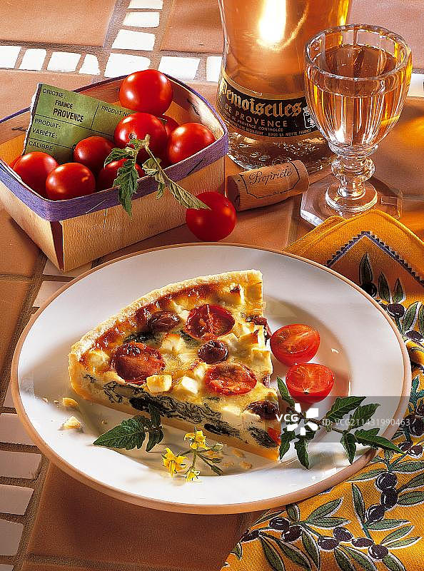 菠菜番茄挞，产自法国，欧洲图片素材