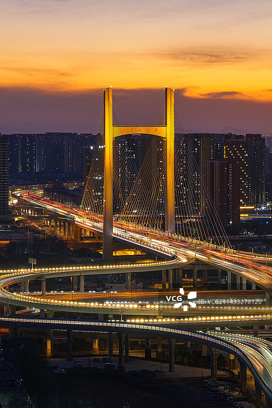 郑州农业路大桥夜景图片素材
