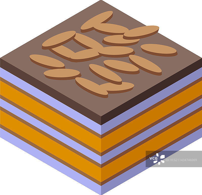 可可提拉米苏图标等距蛋糕甜点图片素材