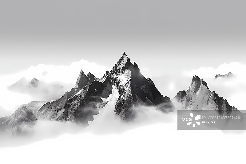 【AI数字艺术】山脉云海图片素材