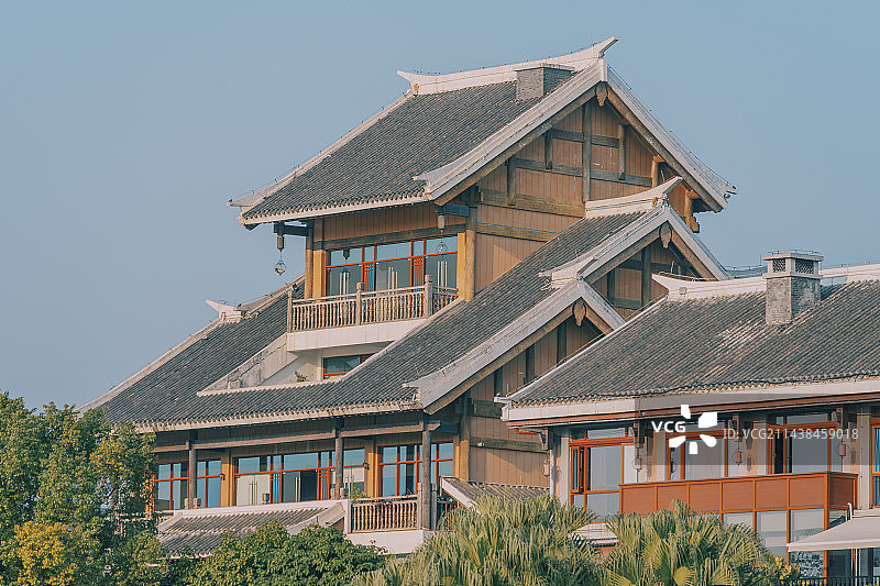 柳州窑埠古镇的建筑屋顶图片素材
