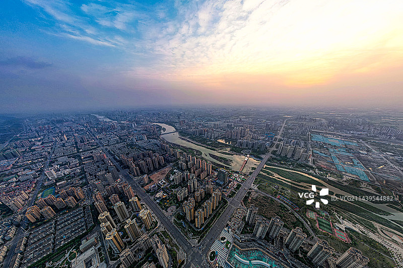 中国四川省德阳市城市风光航拍图图片素材