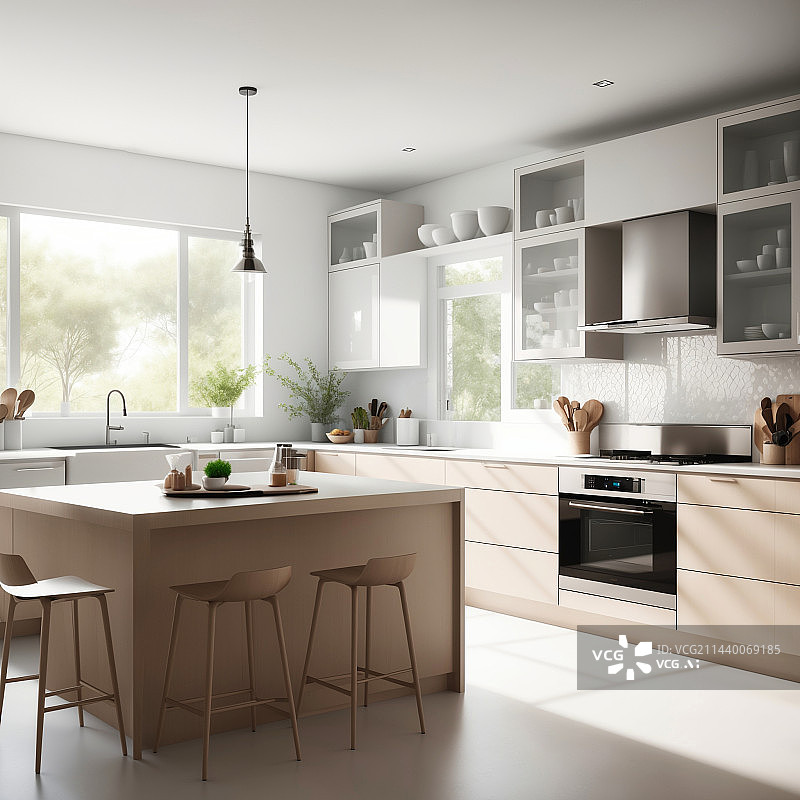 【AI数字艺术】厨房空间设计图片素材