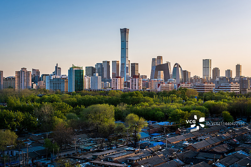 北京朝阳CBD城市天际线风光图片素材