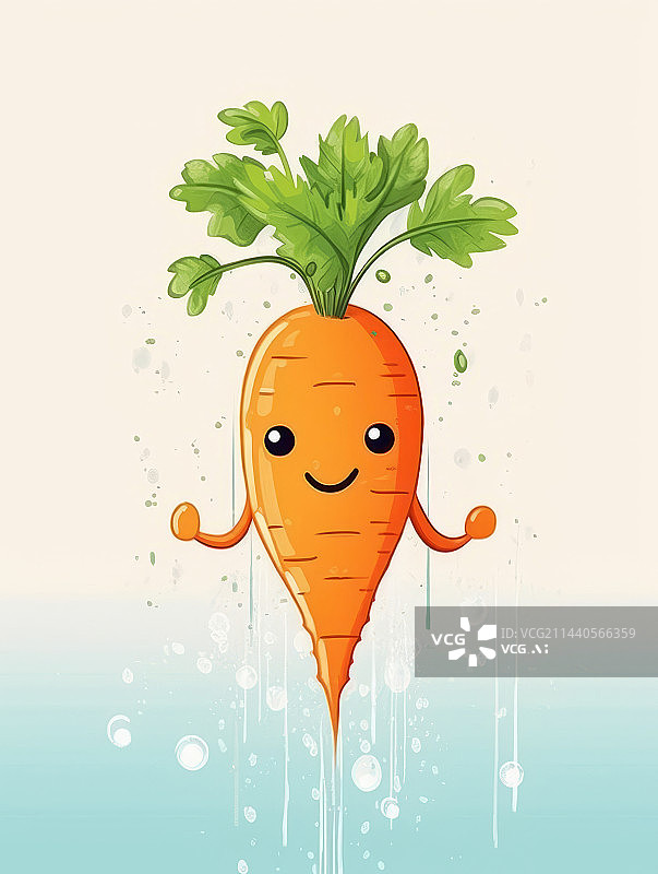 【AI数字艺术】卡通胡萝卜插画图片素材