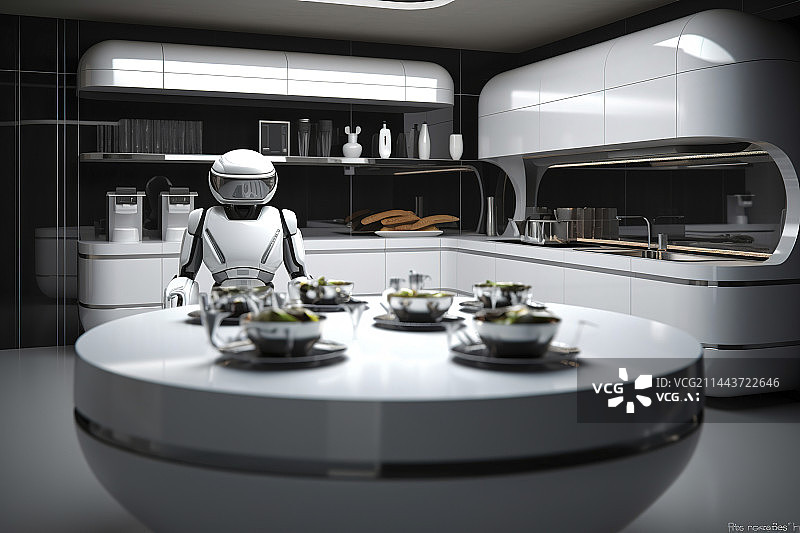 【AI数字艺术】机器人厨师图片素材