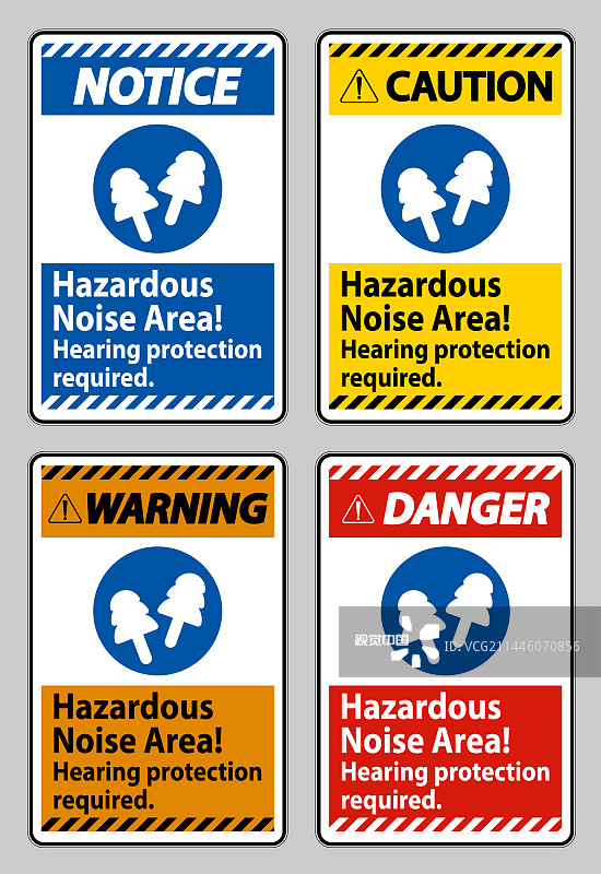 危险噪声区需要听力保护图片素材