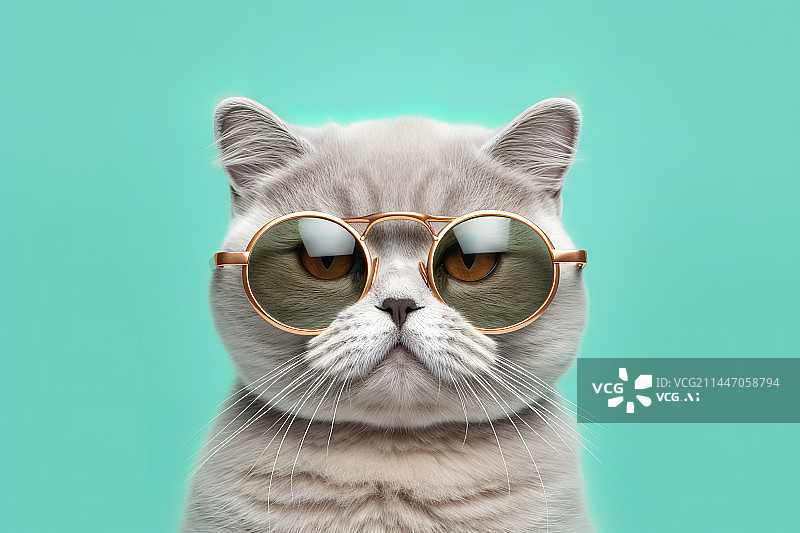 【AI数字艺术】猫的影棚肖像图片素材